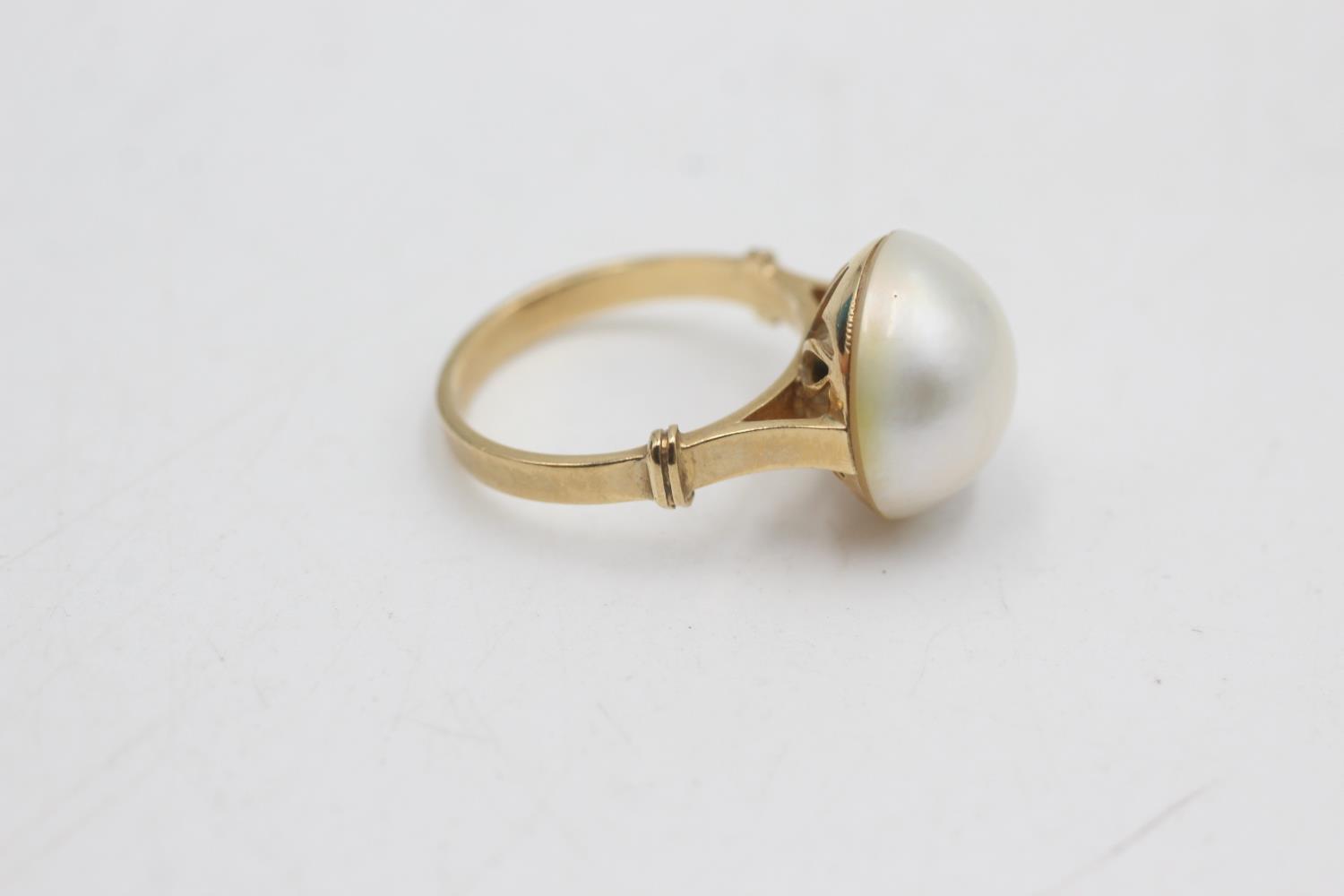 14ct gold pearl dress ring (3.7g) Size K - Image 2 of 4