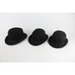 3 x Antique / Vintage Gents HATS Inc. Felt Bowler, Hunter Hat Etc