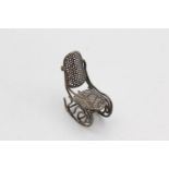 Antique Hallmarked 1905 Chester STERLING SILVER Miniature Rocking Chair (10g)