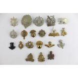 20 x Assorted Vintage MILITARY Cap Badges Inc East Yorks, Intelligence Corps Etc