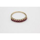 9ct gold ruby nine stone ring (1.2g) size P