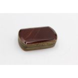 Antique Victorian BRASS & AGATE Snuff Box