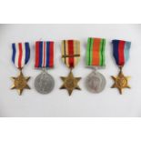 5 x WW2 Medals Inc France & Germany Star, Africa Star w/ 8th Army Bar Etc