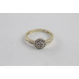 9ct gold diamond cluster ring (1.9g) size M