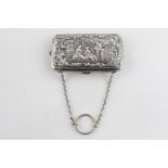 Antique Victorian Hallmarked 1901 Birmingham STERLING SILVER Ladies Purse (95g)