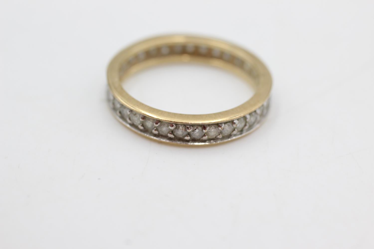 9ct gold vintage diamond eternity ring (2.6g) size Q - Image 2 of 4