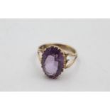 9ct gold amethyst dress ring (3.6g) size R