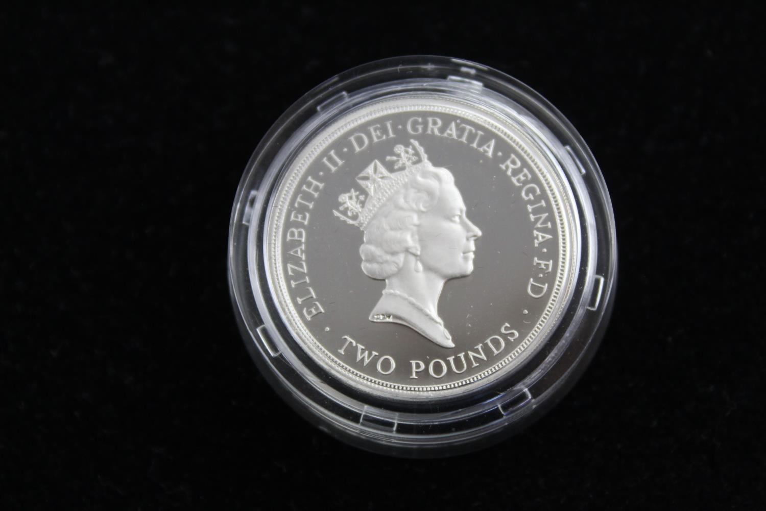 ROYAL MINT .925 STERLING SILVER Proof Piedfort Â£2 Coin Boxed w/ COA (31g) - Bild 2 aus 9