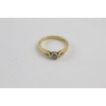 18ct gold diamond solitaire ring (2.4g) size J