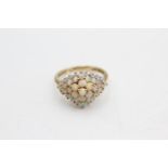 9ct gold opal & diamond dress ring (2.9g) size N