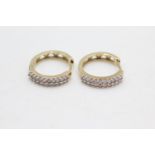 9ct gold diamond hoop earrings (3.6g)