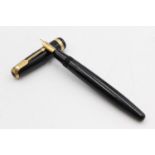 Vintage PARKER Duofold Black FOUNTAIN PEN w/ 14ct Gold Nib WRITING