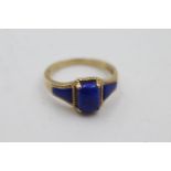 9ct gold lapis lazuli dress ring (3g) size Q