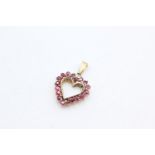 9ct gold ruby heart pendant (2.5g)