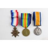 WW1 1914-15 Star Trio w/ Original Ribbons To 071792 DVR W.J.A Taunton A.S.C