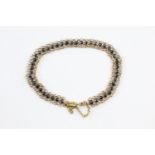 9ct gold sapphire chain link bracelet (3.8g)
