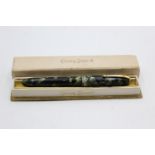 Vintage CONWAY STEWART No.28 Green FOUNTAIN PEN w/ 14ct Gold Nib WRITING Boxed