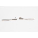 9ct white gold diamond detail drop earrings (1.6g)