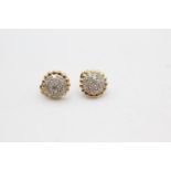 9ct gold diamond stud earrings (1.8g)