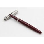 Vintage PARKER 51 Burgundy FOUNTAIN PEN w/ Brushed Steel Cap WRITING