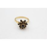 9ct gold vintage sapphire ornate ring (4.3g) size N