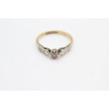 18ct gold & platinum diamond solitaire ring (2.1g) size L
