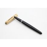 Vintage PARKER 51 Black FOUNTAIN PEN w/ Rolled Gold Cap WRITING