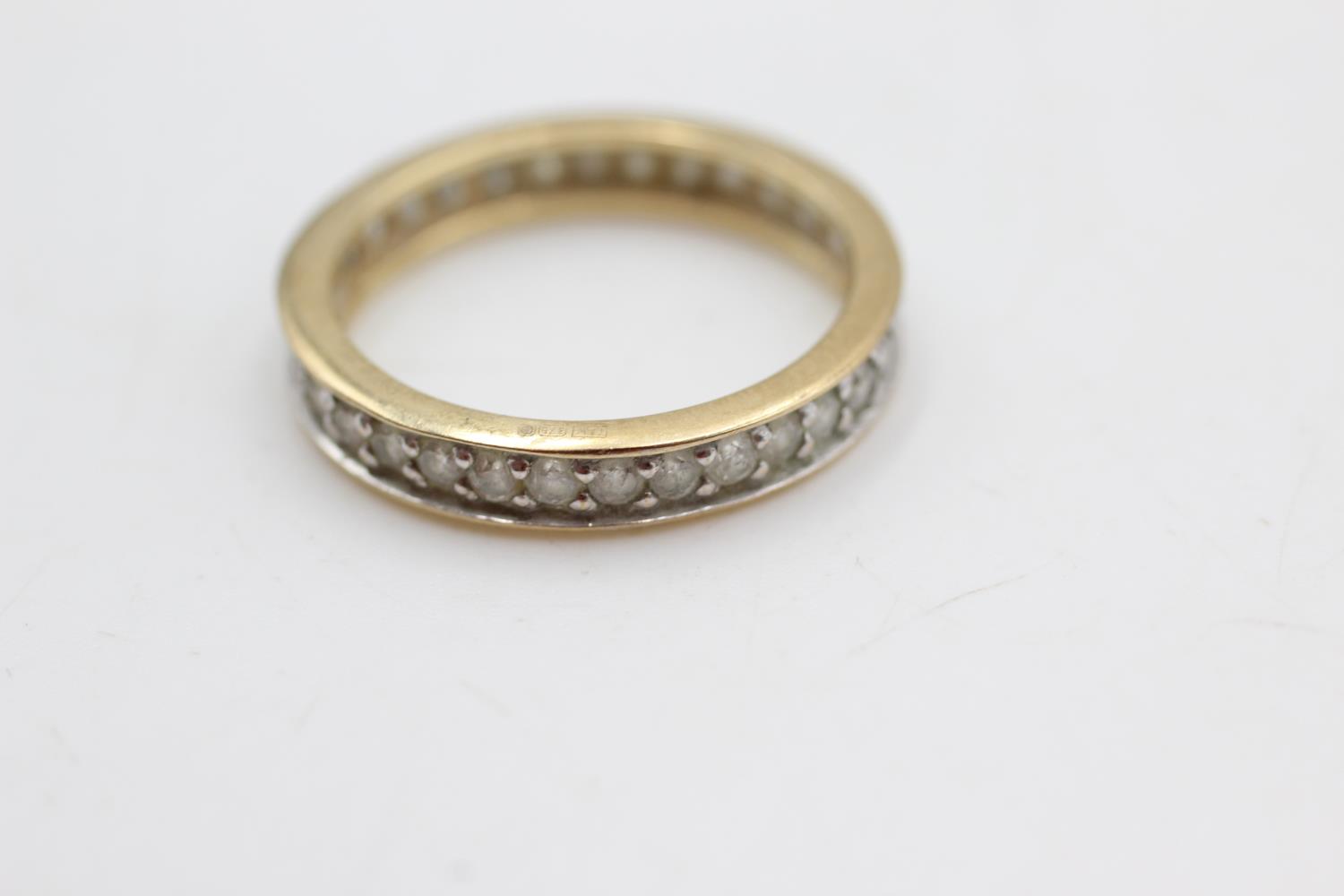 9ct gold vintage diamond eternity ring (2.6g) size Q - Image 4 of 4