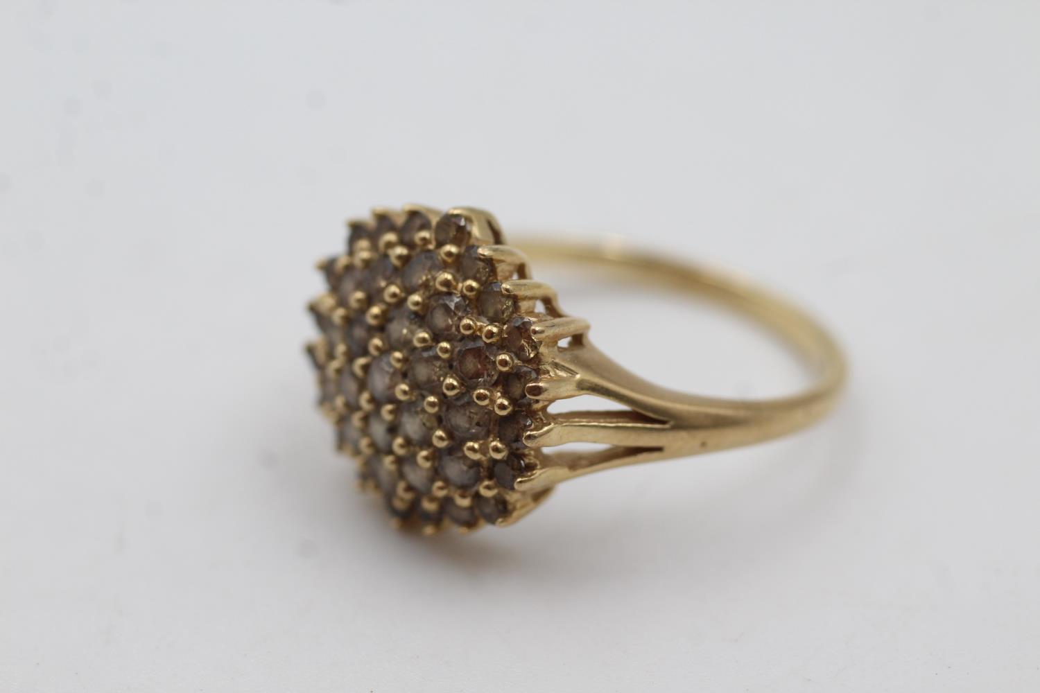9ct gold diamond multi stone dress ring (4.6g) size T - Image 2 of 4
