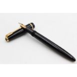 Vintage PARKER Duofold Black FOUNTAIN PEN w/ 14ct Gold Nib WRITING