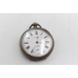 Vintage Hallmarked SILVER Cased Open Face POCKET WATCH Key-Wind WORKING 80g