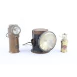 3 x Antique / Vintage LAMPS & Lanterns Inc. CEAG Miners York, Safety, Copper