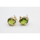 14ct gold synthetic sapphire earrings (6.5g)