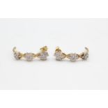 9ct gold diamond stud earrings (3.4g)