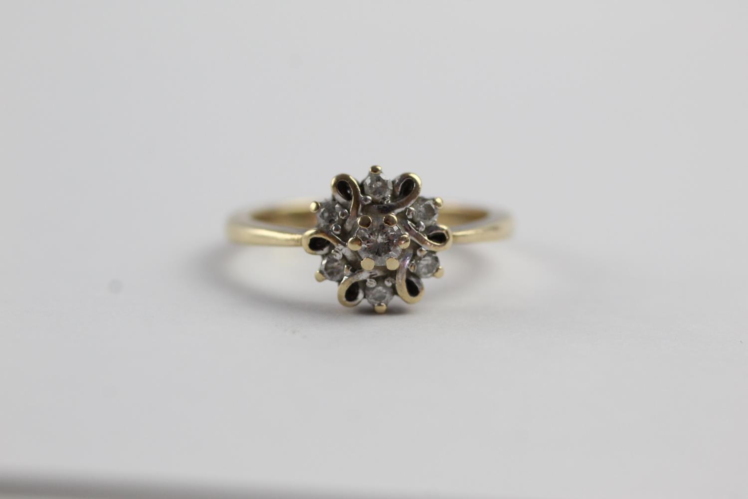 9ct gold diamond ring (2.7g) size N - Image 2 of 7