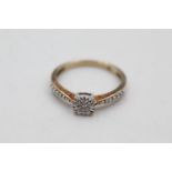 9ct gold diamond ring (2.4g) size Q