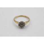 9ct gold diamond cluster ring (1.5g) size J