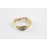 18ct gold emerald & diamond ring (2.6g) size J