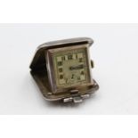 Vintage Hallmarked .925 SILVER Cased Art Deco Pocket / Travel CLOCK Handwind 52g
