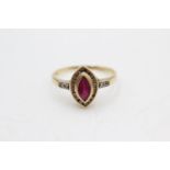 9ct gold ruby & diamond dress ring (2.2g) size S