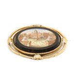 18ct gold and micromosaic brooch of The Vatican in excellent condition high quality work - brooch is