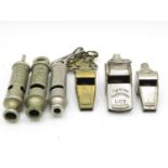 Collection of 6x old whistles