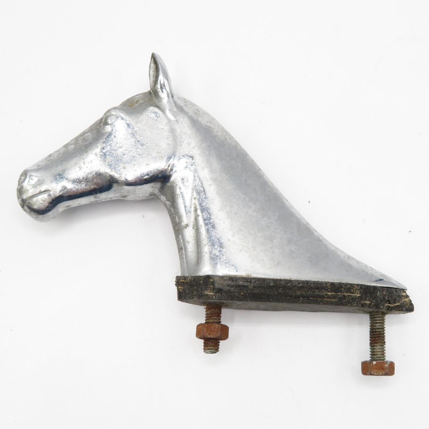 Original chromed horse head car mascot