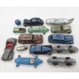 Large collection of old Dinky toy racing cars