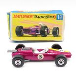 Matchbox Superfast Lotus racing car number 19 MIB - box has slight damage