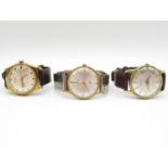 3x hand wind automatic watches all running