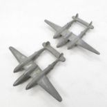 2x trench art aeroplanes