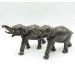 2x large 6" pewter elephants very heavy