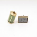 Pair of 9ct gold folded note charms 5.7g