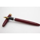 Vintage SHEAFFER Snorkel Burgundy FOUNTAIN PEN w/ 14ct Gold Nib WRITING